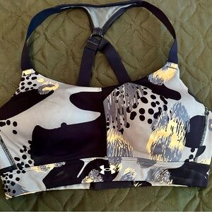 Under Armour Blue and Pink Sports Bra with Supportive Design